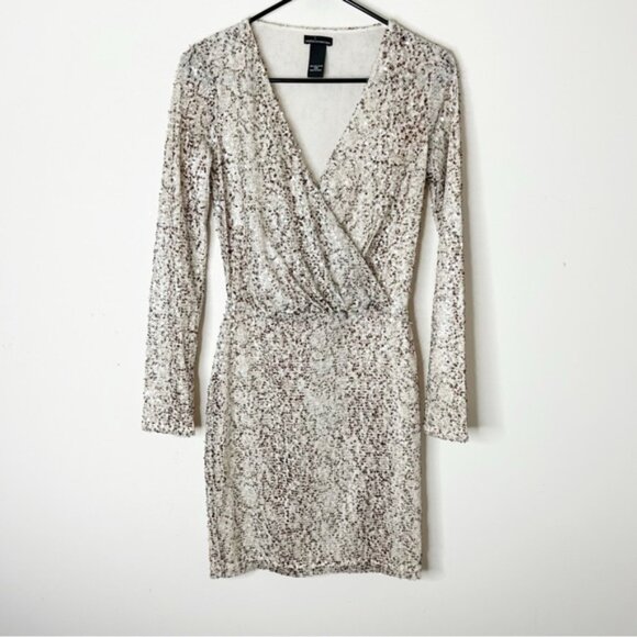 Victoria's Secret Moda Mini Dress Sequins Long sleeve Snake print Y2k 00s XS - Picture 3 of 16